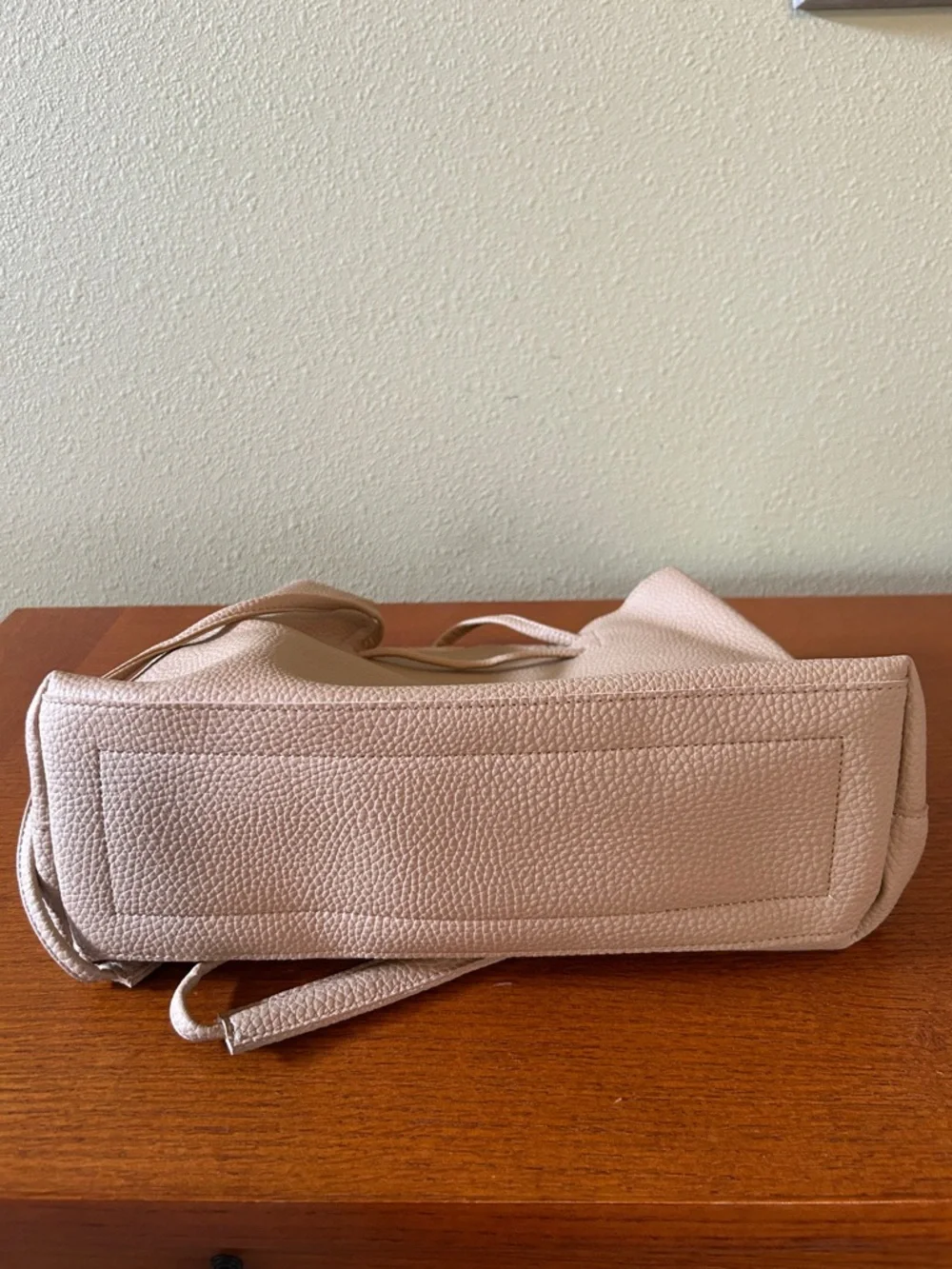 8 Other Reasons Tan Pebbled Vegan Leather Slouchy Bucket Bag